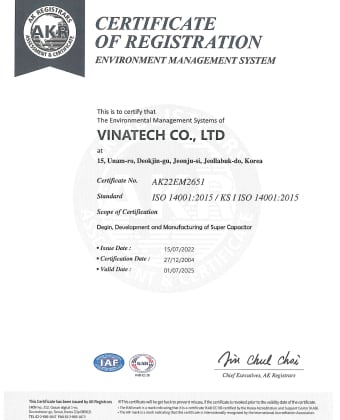 Hy-Cap 验证明细 ISO-14001 证书